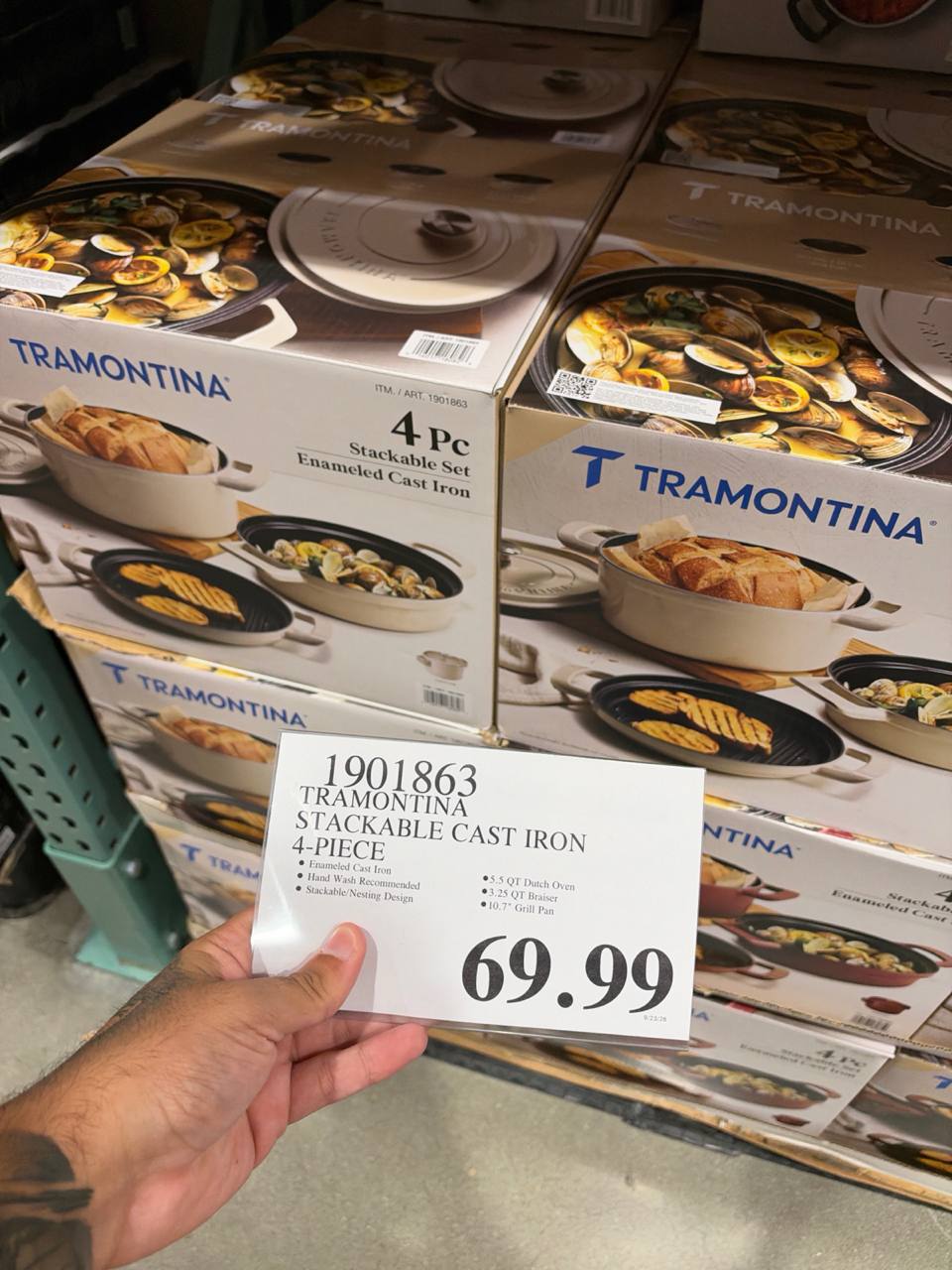 Costco- Tramontina 4-Piece Stackable Enameled Cast Iron