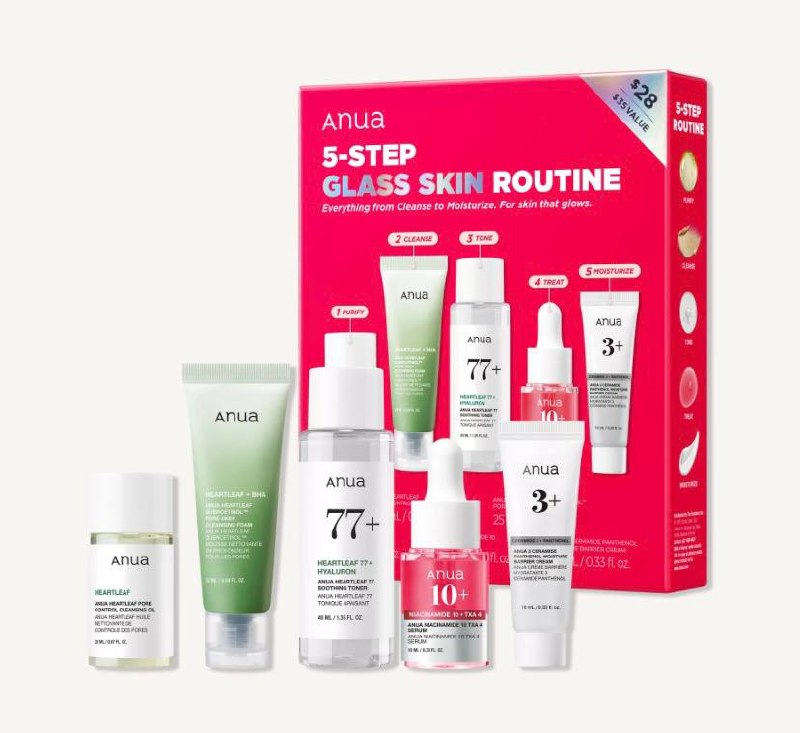 Ulta- ANUA 5-Step Glass Skin Routine Set