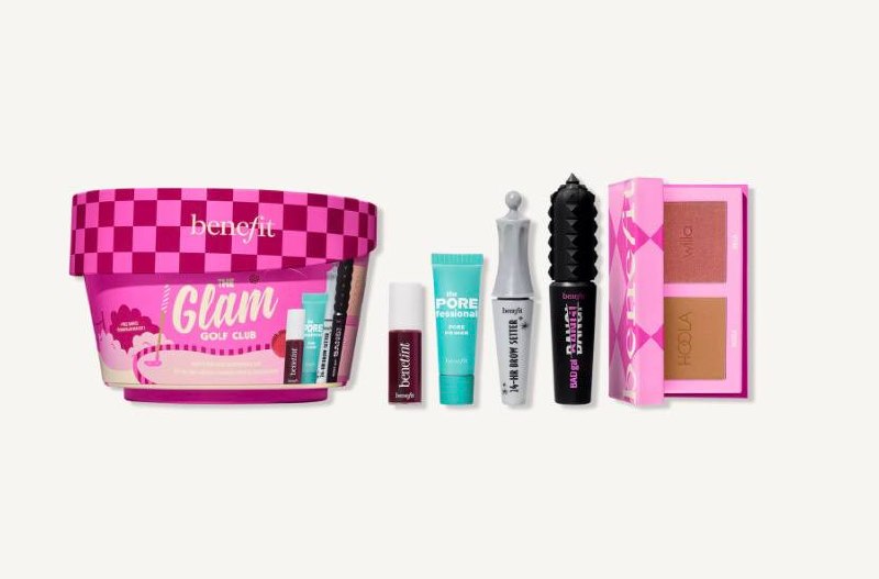 Ulta- Benefit Cosmetics The Glam Golf Club Mini Full-Face Makeup Set Bestselling Travel-Size Essentials