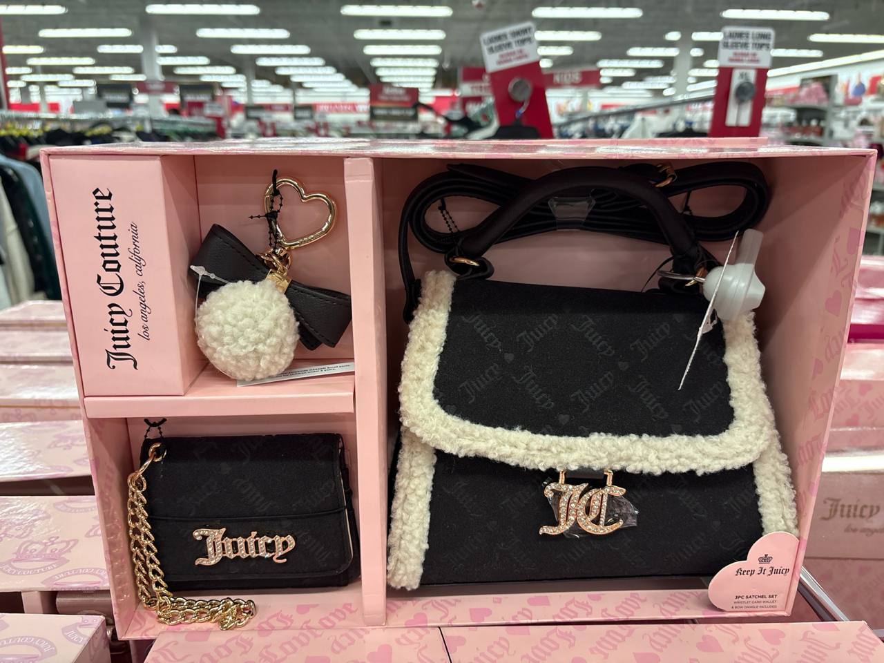 kit crossbody com 2 alças, mini bolsa e chaveiro