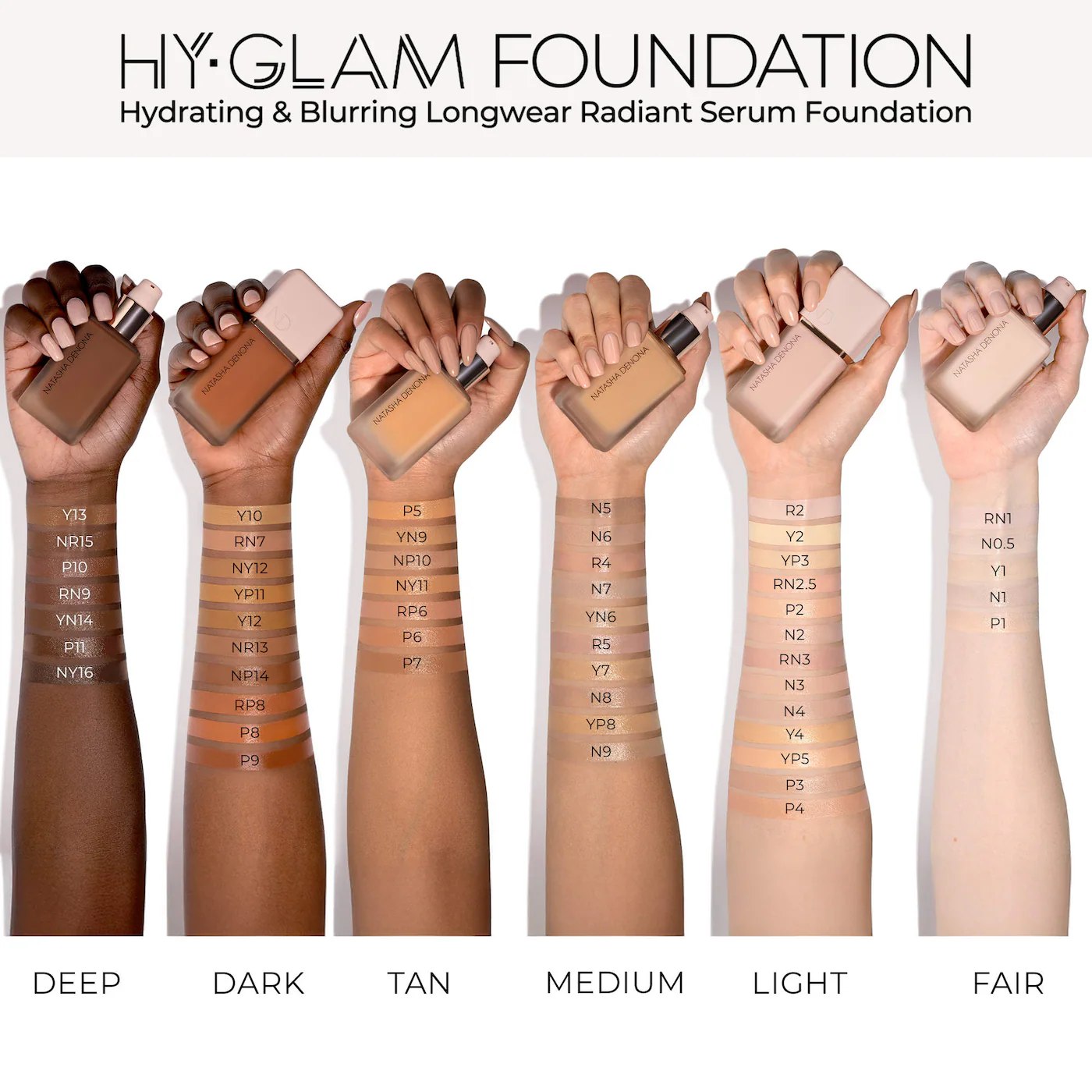 Sephora - NATASHA DENONA Hy-Glam Foundation Hydrating & Blurring Luminous Longwear Serum Foundation Dark/Deep