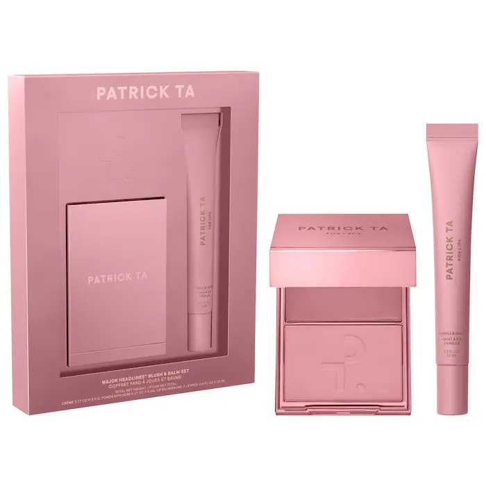 Sephora - PATRICK TA Major Headlines Double-Take Crème & Powder Blush Duo & Lip Balm Makeup Gift Set: color Something Sweet, Vanilla Chai
