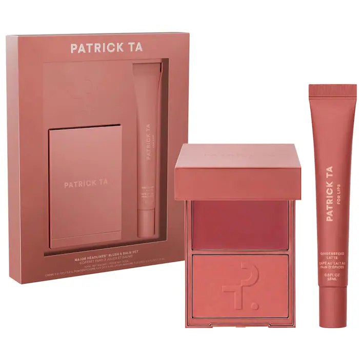 Sephora - PATRICK TA Major Headlines Double-Take Crème & Powder Blush Duo & Lip Balm Makeup Gift Set: color Something Spicy, Gingerbread Latte