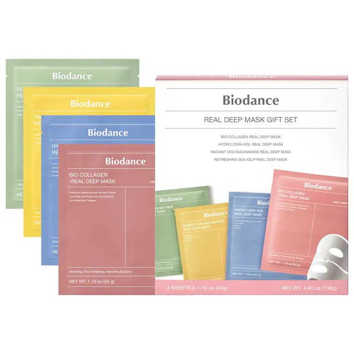 Sephora - Biodance Real Deep Mask Gift Set - 4 Masks for Pore Care, Hydration, Calming and Dark Spot Treatment