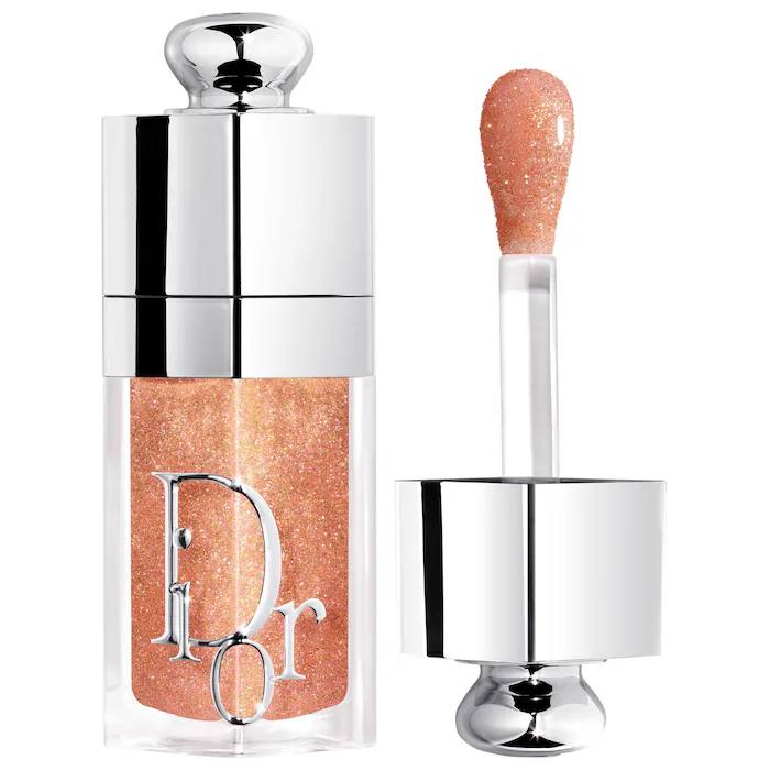 Sephora -DIOR Lip Glow Oil Hydrating High-Shine Gloss- Color 114 Glazed Honey