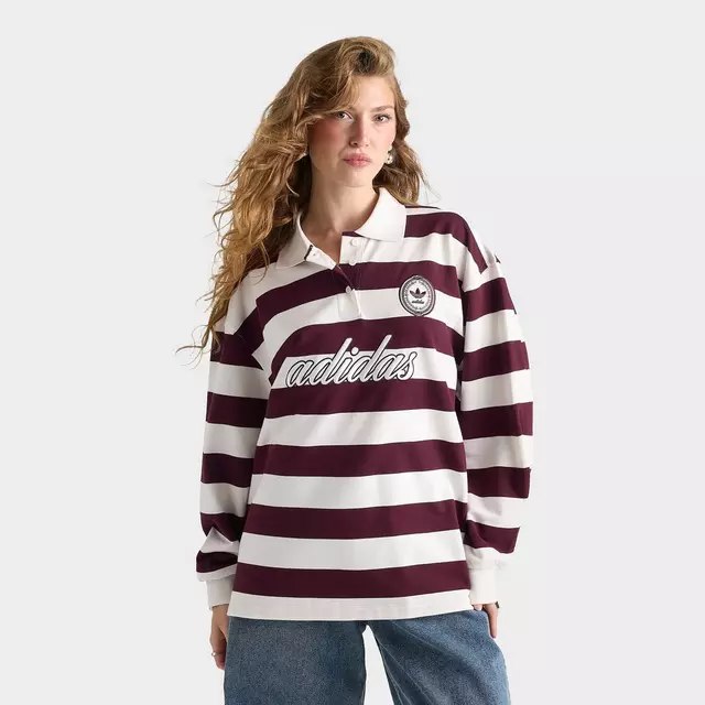 Adidas Jds - Women's adidas Originals Rugby Stripe Long-Sleeve Oversized Shirt