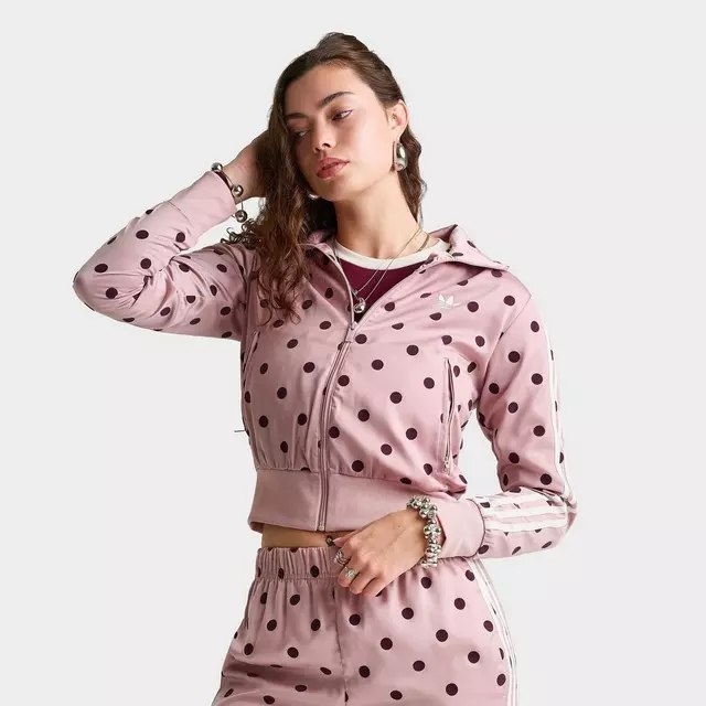 Adidas Jds - Women's adidas Originals Firebird Polka Dot Satin Track Jacket