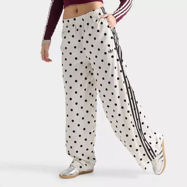 Adidas Jds - Women's adidas Originals Firebird Polka Dot Satin Wide-Leg Track Pants